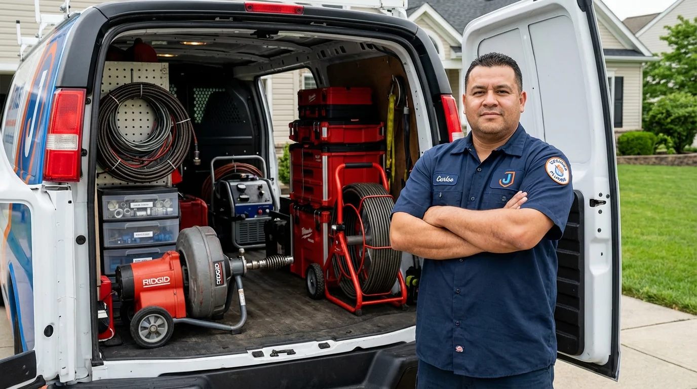 Professional drain cleaning equipment and Johns Plumbing LLC plumber in Sandpoint